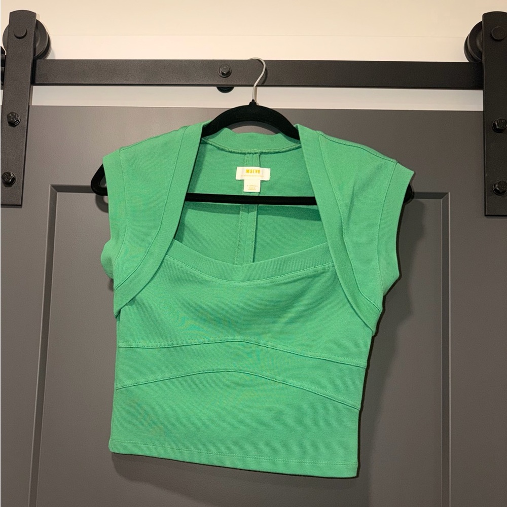 Maeve Cap-Sleeve Crop Top - Picture 4 of 5
